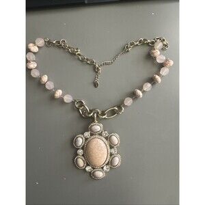 Large Gemstone Necklace 24 Inch Aldo Gold Played Women’s Vintage Style Chain